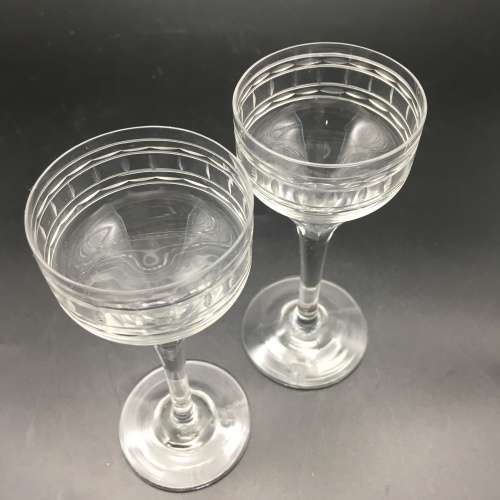 Six Early Attractive Crystal Liquor Glasses
