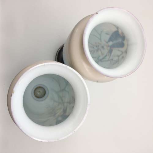 Impressive Antique Opaline Painted Glass Vases