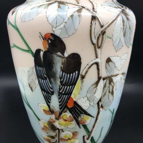 Impressive Antique Opaline Painted Glass Vases