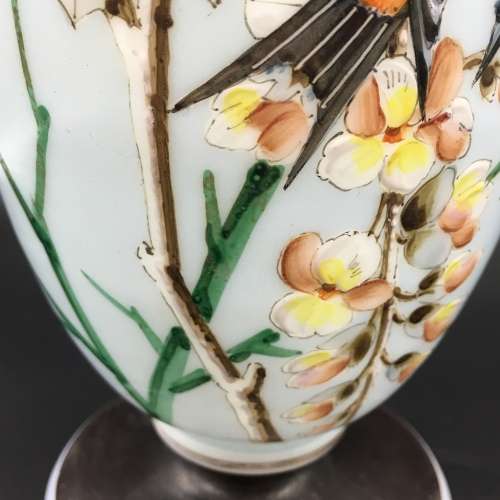 Impressive Antique Opaline Painted Glass Vases