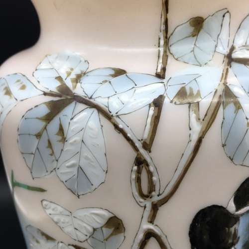 Impressive Antique Opaline Painted Glass Vases