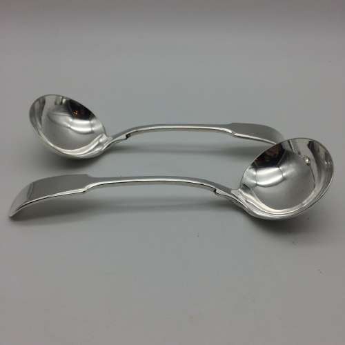 Antique Pair of Silver-Plated Gravy/Sauce Ladles