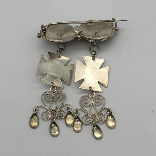 Norwegian Silver `Solje` Filigree Vintage Brooch