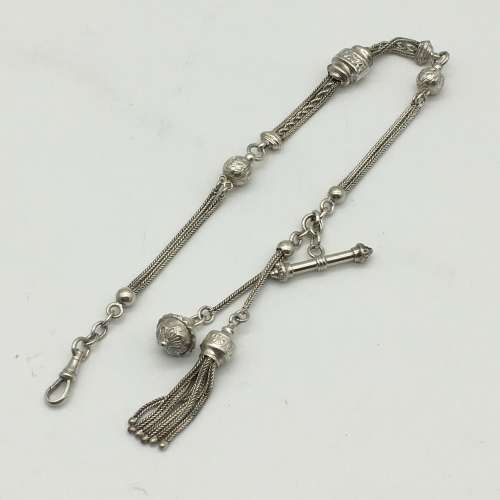 Antique Silver `Albertina` Watch Chain with Tassel