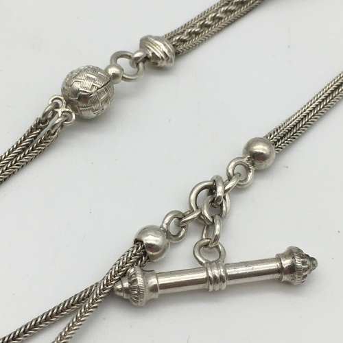 Antique Silver `Albertina` Watch Chain with Tassel