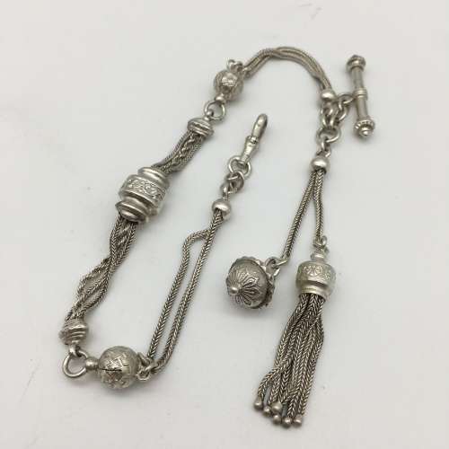 Antique Silver `Albertina` Watch Chain with Tassel
