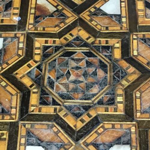 Vintage `Damascene Marquetry` Wooden Tray