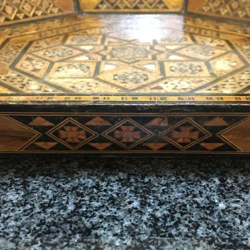 Vintage `Damascene Marquetry` Wooden Tray