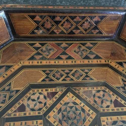 Vintage `Damascene Marquetry` Wooden Tray