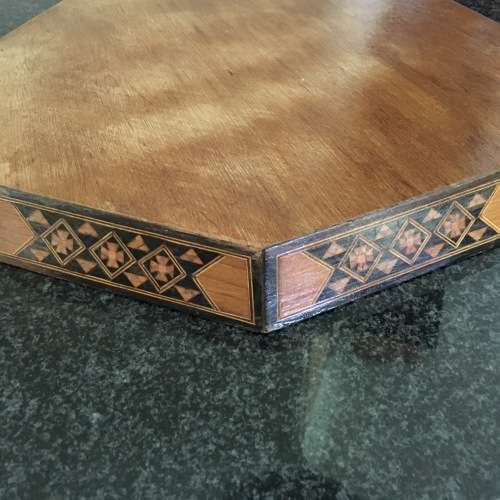 Vintage `Damascene Marquetry` Wooden Tray