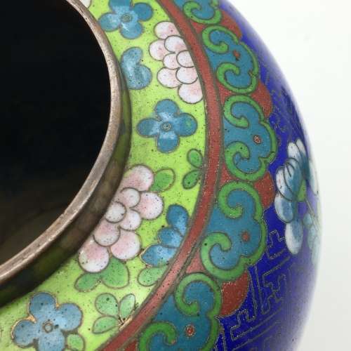 Large Vintage Cloisonne Ginger Jar and Lid