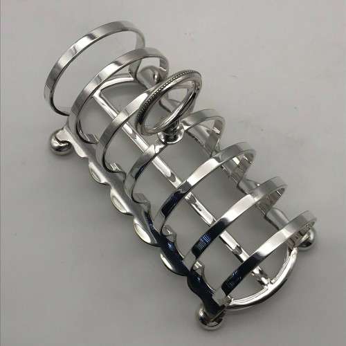 Large Early Silver-Plated Toast Rack