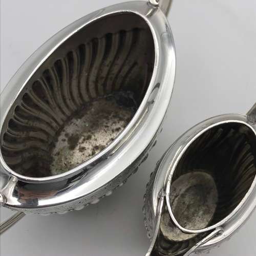 Victorian Silver-Plated Cream Jug and Sugar Bowl
