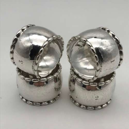 Solid Silver `Georg Jensen` Napkin Rings (4)