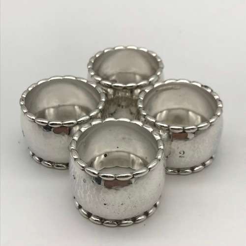 Solid Silver `Georg Jensen` Napkin Rings (4)