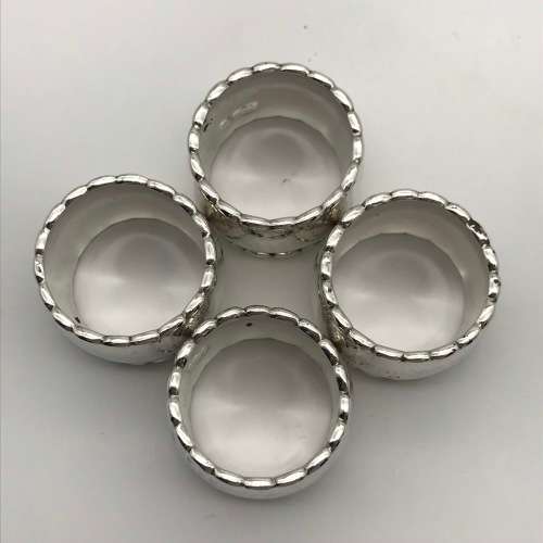 Solid Silver `Georg Jensen` Napkin Rings (4)