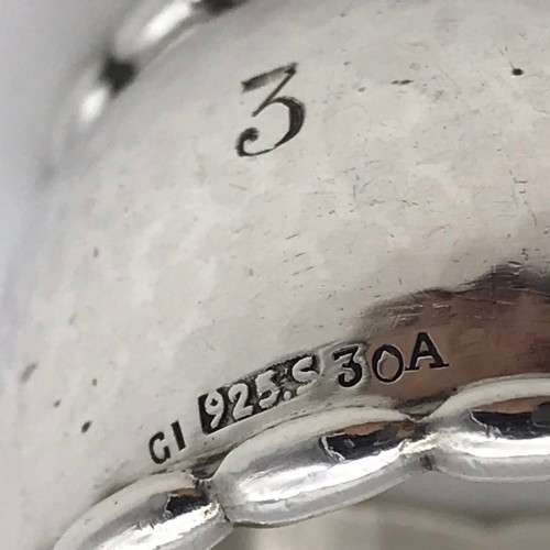 Solid Silver `Georg Jensen` Napkin Rings (4)