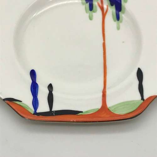Scarce Art Deco `Carlton China - Sylvan Tree` Side Plates and Saucers (8)