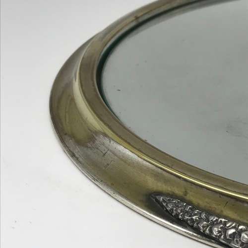 Round Antique `Argentor` Silver-Plated Tray