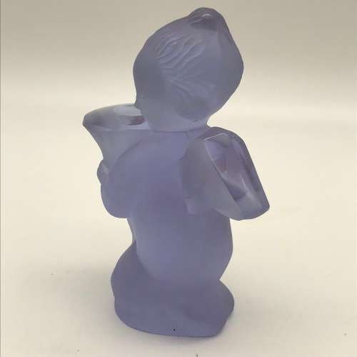 Vintage `Angel` Frosted Glass Candle Holder