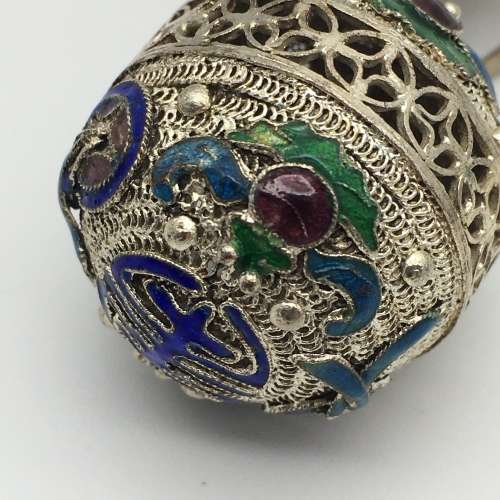 Vintage `Chinese Lantern and Enamel` Drop Earrings