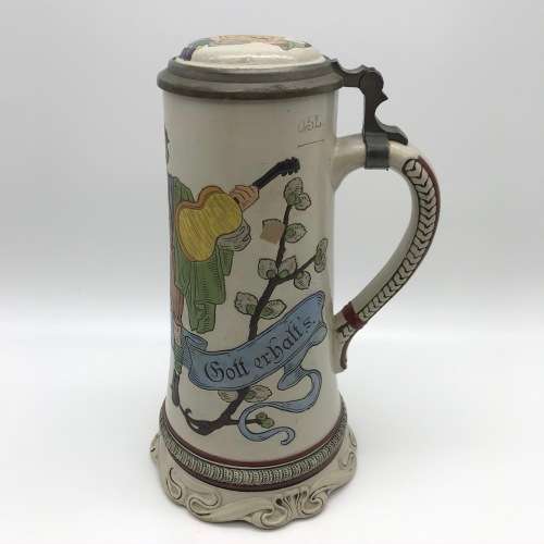 Antique German Musical Beer Stein Mug