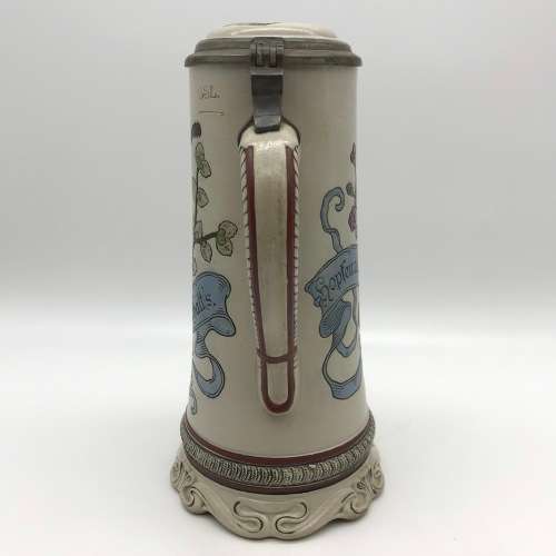 Antique German Musical Beer Stein Mug