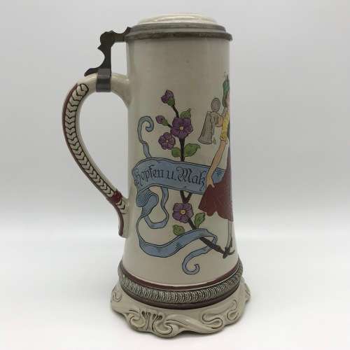 Antique German Musical Beer Stein Mug