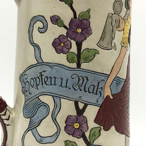 Antique German Musical Beer Stein Mug