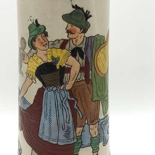 Antique German Musical Beer Stein Mug