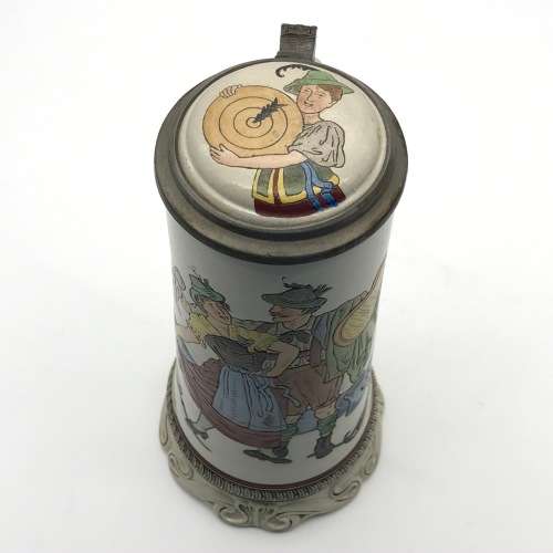 Antique German Musical Beer Stein Mug