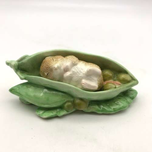 Beatrix Potter `Timmy Willie in a Pea Pod` Figurine