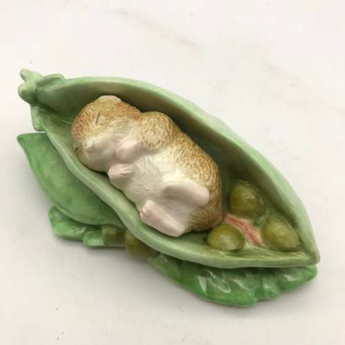 Beatrix Potter `Timmy Willie in a Pea Pod` Figurine