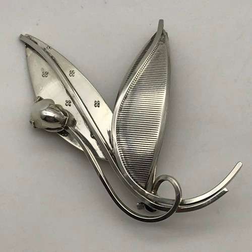 Vintage Sterling Silver & Pearl Brooch