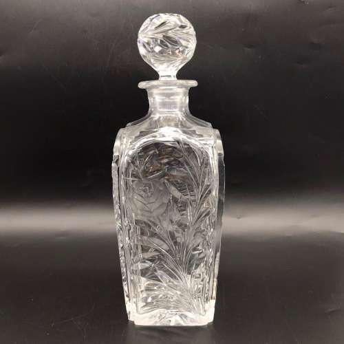 Attractive Early `Rose-Cut` Crystal Decanter