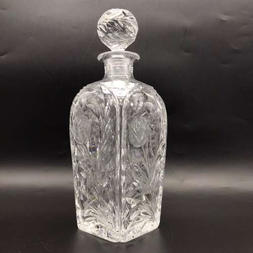 Attractive Early `Rose-Cut` Crystal Decanter