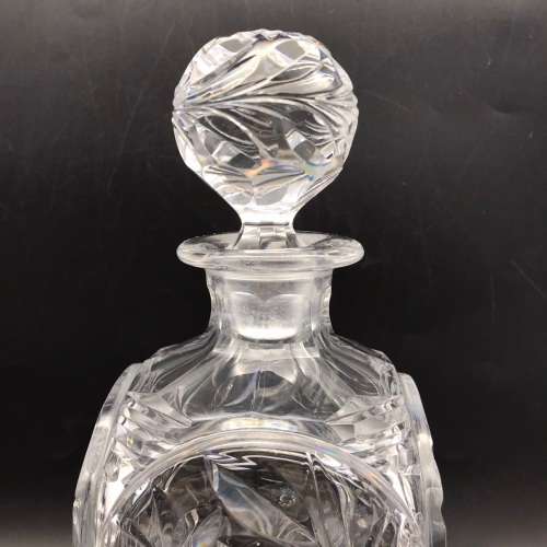 Attractive Early `Rose-Cut` Crystal Decanter