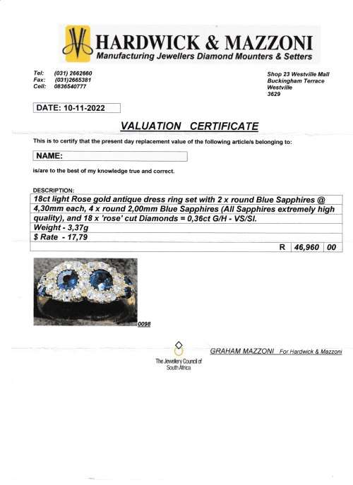 Victorian 18ct Gold, Sapphire & Diamond Ring