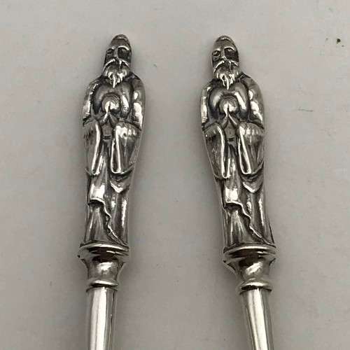 Victorian Sterling Silver Teaspoons & Tongs (Cased)