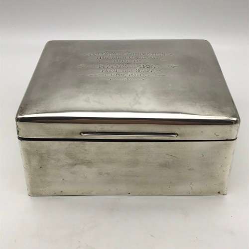 Large Solid Silver Antique Cigar Box (1909)