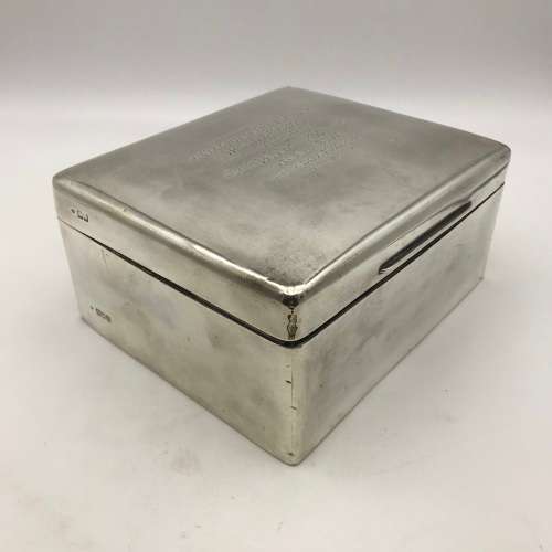 Large Solid Silver Antique Cigar Box (1909)