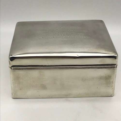 Large Solid Silver Antique Cigar Box (1909)