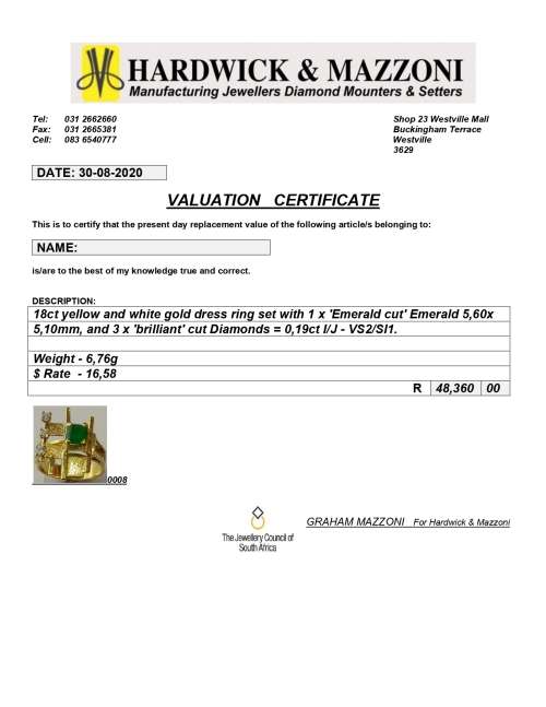 Retro 18ct Gold, Diamond & Emerald Ring