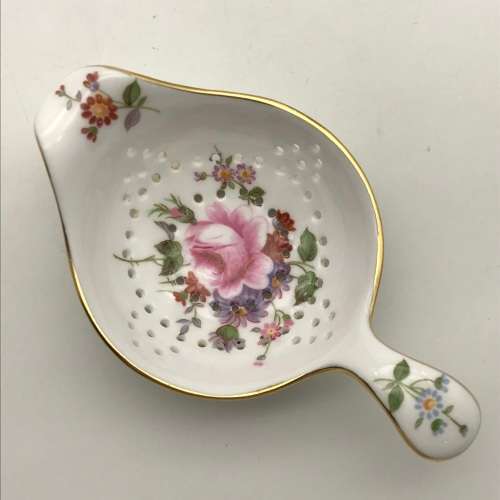 Royal Crown Derby `Posies` Tea Strainer & Dish