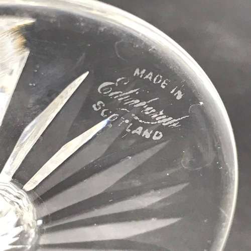 Scarce Pair of Large `Edinburgh` Crystal Thistle Wine Glasses