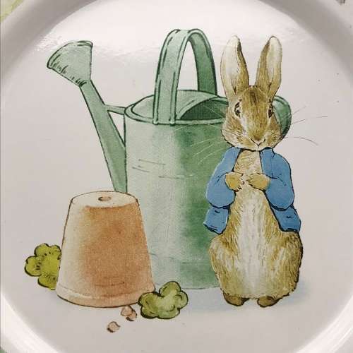 Vintage `Beatrix Potter` Enamelware Plate