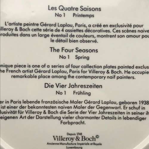 Villeroy & Boch `Naif` Wall Plate (Spring)