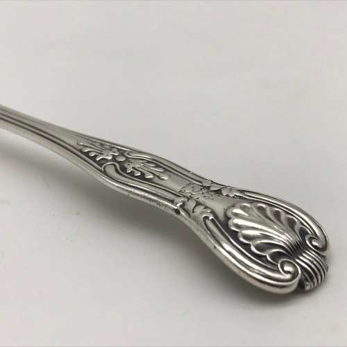 Pair Victorian Solid Silver `Kings Pattern` Salt Spoons (1860)