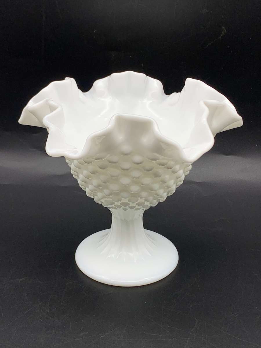 Vintage Hobnail Milk Glass Candle Holder (Fenton)