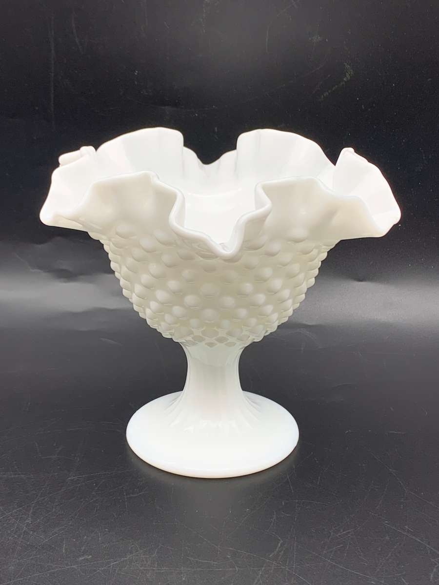 Vintage Hobnail Milk Glass Candle Holder (Fenton)